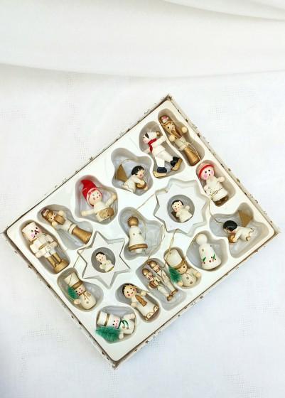 Сет из 17 деревянных ёлочных игрушек WEIHNACHTS - DEKORATION/ Германия