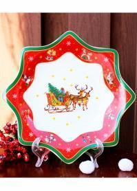 Рождественская глубокая сервировочная тарелка HUTSCHENREUTHER / Германия