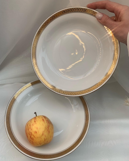 Сет из 6-и классических глубоких тарелок Bavarian china /Баварский костяной фарфор Лоренц Райхель