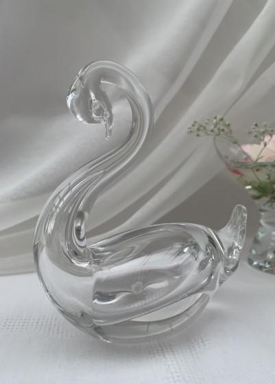 Статуэтка лебедя из гладкого хрусталя/VILCA/Италия